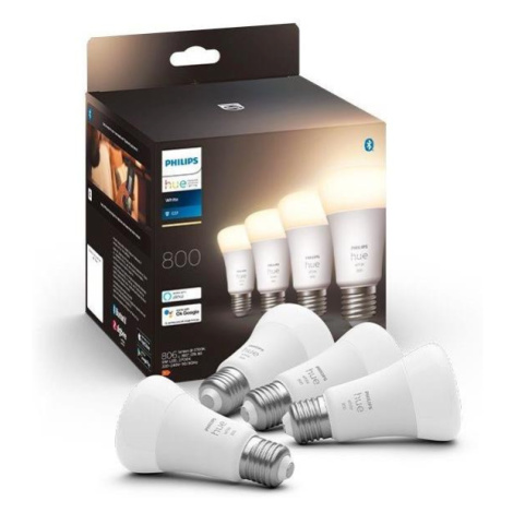 SADA 4x LED Stmívatelná žárovka Philips Hue WHITE A60 E27/9W/230V 2700K 871951431914100