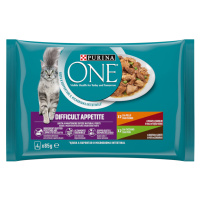 PURINA ONE Difficult Appetite - Výhodné balení: 8 ks (8 x 85 kg) kuřecí a krocaní