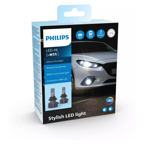 Philips H11 HL Ultinon Pro3022 LED 12V/24V 6000K NO ECE 2ks PH 11362U3022X2