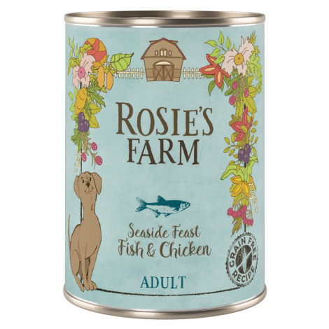 Výhodné balení Rosie's Farm Adult 24 x 400 g - Ryby & kuře