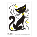 FL 0415 AG Design Samolepicí dekorace - samolepka na zeď - Black cat boy flocked, velikost 65 cm