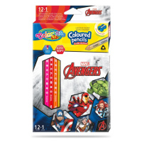 Colorino Colorino, 91390PTR, Avengers, sada trojhranných pastelek, 12+1 ks