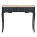 280046 vidaXL Dressing Console Table with 3 Drawers Black