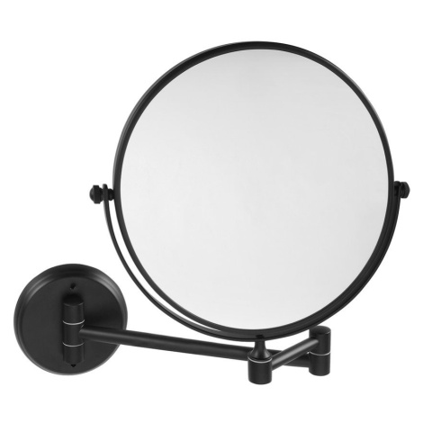 SAPHO X-ROUND BLACK E kosmetické zrcátko závěsné, Ø 200, oboustranné, černá mat XR010B