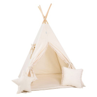 ELIS DESIGN Set teepee stan Krémový s bambulkami varianta: standard