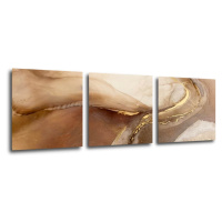 Impresi Obraz Abstrakt zlatý mramor - 90 x 30 cm (3 dílný)