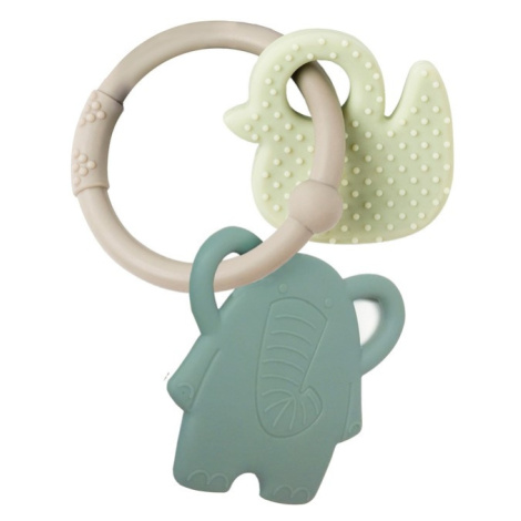 NATTOU - Kousátko silikonové BPA free Lapidou sloník zelená