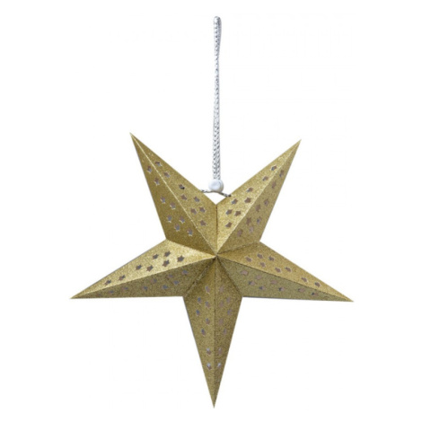 Zlatá závěsná vánoční papírová hvězda S 30x10x30 cm Clayre & Eef