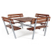 Sestava lavic a stolu, se 4 lavicemi a stolem, borové dřevo, d x š x v 2200 x 2200 x 1000 mm