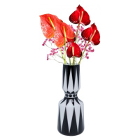 KARE Design Černobílá skleněná váza Brillar 44cm
