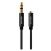 Swissten Textile audio adaptér 3.5mm jack (samec) / 3.5 mm jack (samice) 1.5 m černý