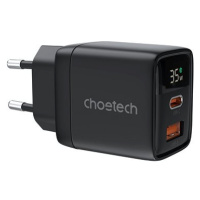 ChoeTech PD35W GAN Dual A+C ports Display wall charger-black