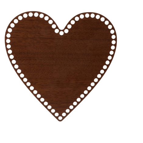 Dřevěné dno/víko na košík - srdce ořech Zvolte variantu: 25x25 cm