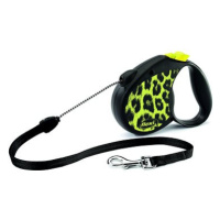 Flexi Safari leopard M lanko 5 m/20 kg žluté