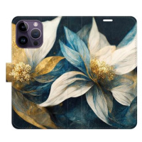 iSaprio flip pouzdro Gold Flowers pro iPhone 14 Pro Max