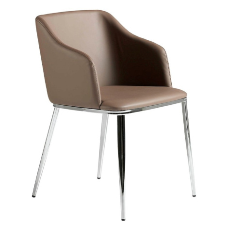 Estila Luxusní kožená jídelní židle Urbano hnědá 79cm