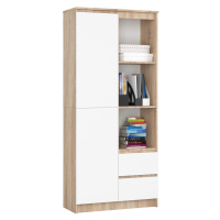 Ak furniture Skříň Rexa 80 cm dub sonoma/bílá