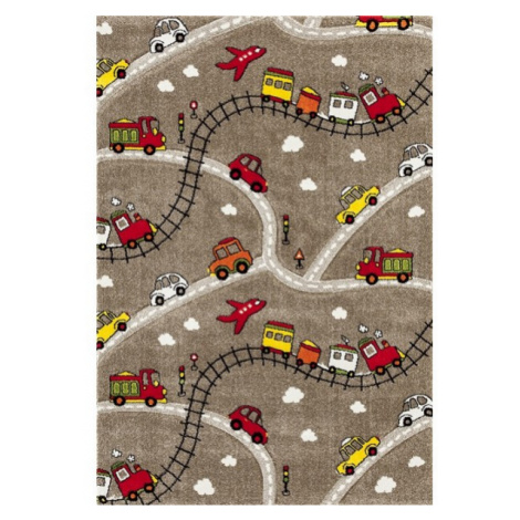 Dětský kusový koberec Momo K11561-05 | hnědý Typ: 133x190 cm
