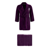 Soft Cotton - Krátký Dámský župan Lilly v Dárkovém balení s ručníkem, fialový