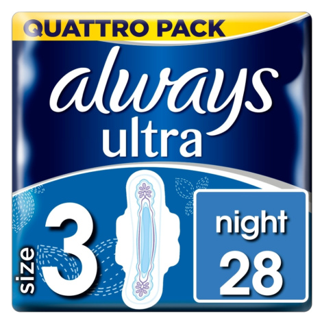 ALWAYS Ultra Night vel.3 Hygienické vložky s křidélky 28 ks