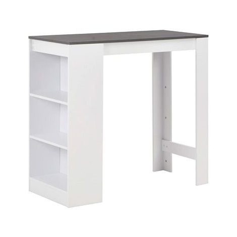 Barový stůl s regálem bílý 110 x 50 x 103 cm SHUMEE