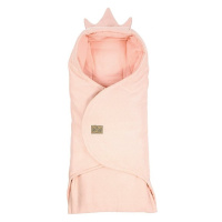 Little Elite Zavinovací deka s kapucí Little Elite, 100 x 115 cm, Kralovská koruna - růžová
