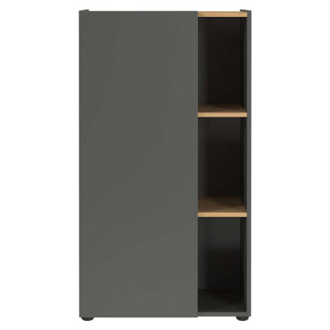 Antracitová knihovna v dekoru dubu 61x110x34 cm Adrano – Germania