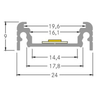 BRUMBERG BRUMBERG montážní profil výška 9 mm délka 1 m hliník