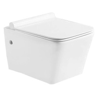 MEXEN Cube Závěsná WC mísa včetně sedátka s slow-slim, duroplast, bílá 30924000