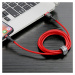 Baseus Cafule extra odolný nylonem opletený kabel USB / Lightning QC3.0 2,4A 1m red