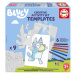 Kreatívne tvorenie Stencil Bluey Activity Set Educa vyfarbi si psíka Bluey so 6 farebnými voskov