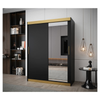 Šatní skříň Abi T2 Premium Barva korpusu: Černá + zlatá, Rozměr: 150 cm