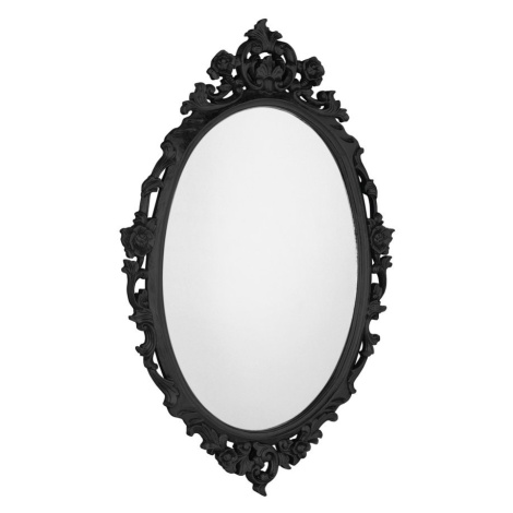 DESNA oválné zrcadlo ve vyřezávaném rámu, 80x100cm, černá IN357 Sapho