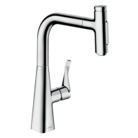 Dřezová baterie Hansgrohe Metris s vytahovací sprškou, 2 proudy chrom 73817000