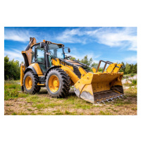 Ilustrace Yellow earth mover in construction site, ewg3D, 40 × 26.7 cm