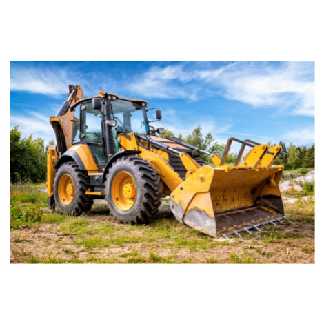 Ilustrace Yellow earth mover in construction site, ewg3D, 40 × 26.7 cm