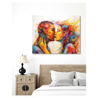 Obrazy na stěnu - Abstrakt - barevný polibek Rozměr: 40x50 cm, Rámování: bez rámu a bez vypnutí 