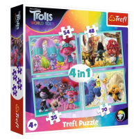 Trefl Puzzle Trollové 2 - Světové turné 4v1 (35,48,54,70 dílků)