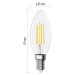 EMOS LED žárovka Filament svíčka / E14 / 5,9 W (60 W) / 806 lm / teplá bílá ZF3D42