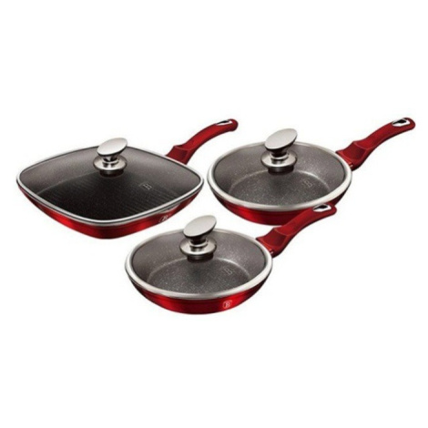 BerlingerHaus Burgundy Metallic Line Sada pánví s mramorovým povrchem 6 ks Berlinger Haus