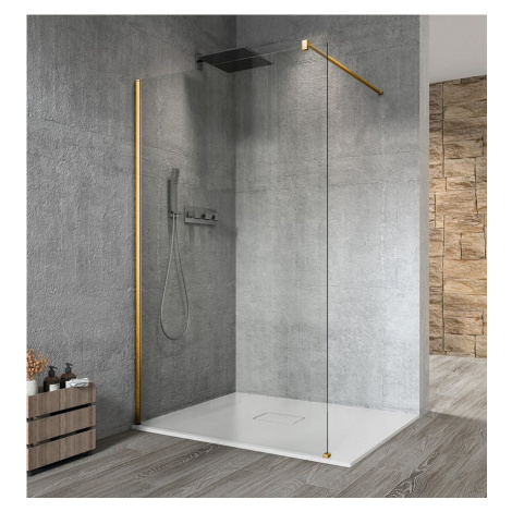 VARIO GOLD MATT jednodílná sprchová zástěna k instalaci ke stěně, čiré sklo, 900 mm GX1290-01 GELCO