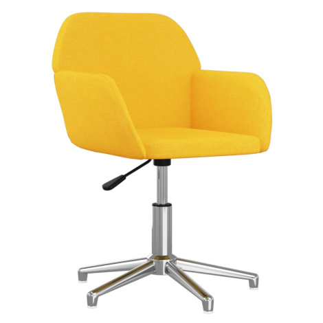 vidaXL Otočná kancelářská židle světle žlutá textil