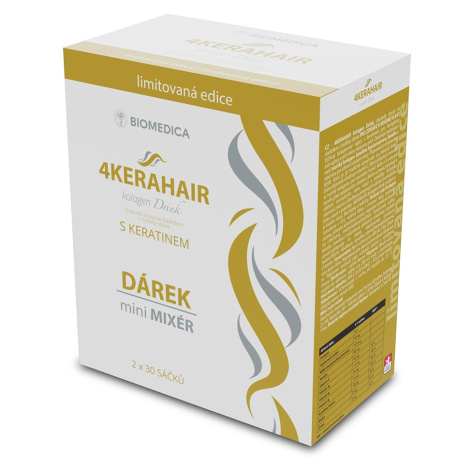 Biomedica 4KERAHAIR Kolagen Drink s keratinem 2x30 sáčků + mini mixér