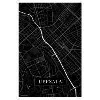 Mapa Uppsala black, POSTERS, (26.7 x 40 cm)