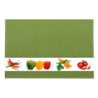 Vaflová kuchyňská utěrka 50x70 cm, zelenina, mechově zelená