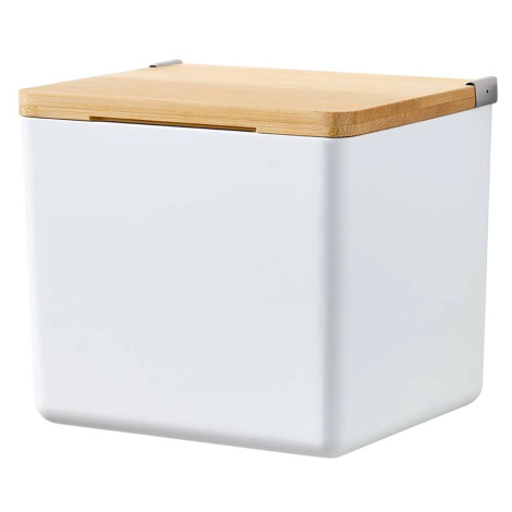 tesa Úložný box Baboo s víkem vel. S, matná bílá/bambus, 110 x 122 x 102 mm