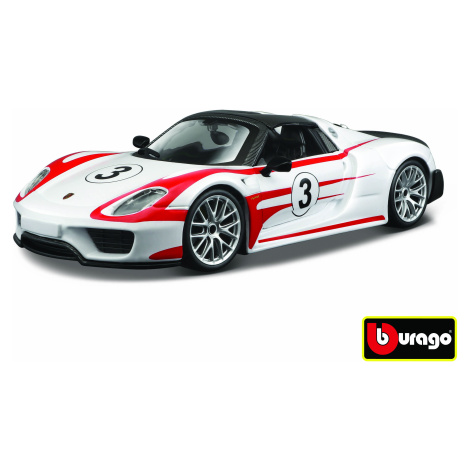 Bburago 1:24 Race Porsche 918 Weissach bílá 18-28009