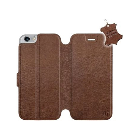 Flip pouzdro na mobil Apple iPhone 6 / iPhone 6s - Hnědé - kožené - Brown Leather