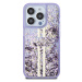 Guess hard kryt na iPhone 15 PRO 6.1" Purple Liquid Glitter Gold Stripe