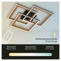 BRILONER CCT LED stropní svítidlo, 56 cm, 45 W, 4500 lm, černá-dřevo BRILO 3729-015